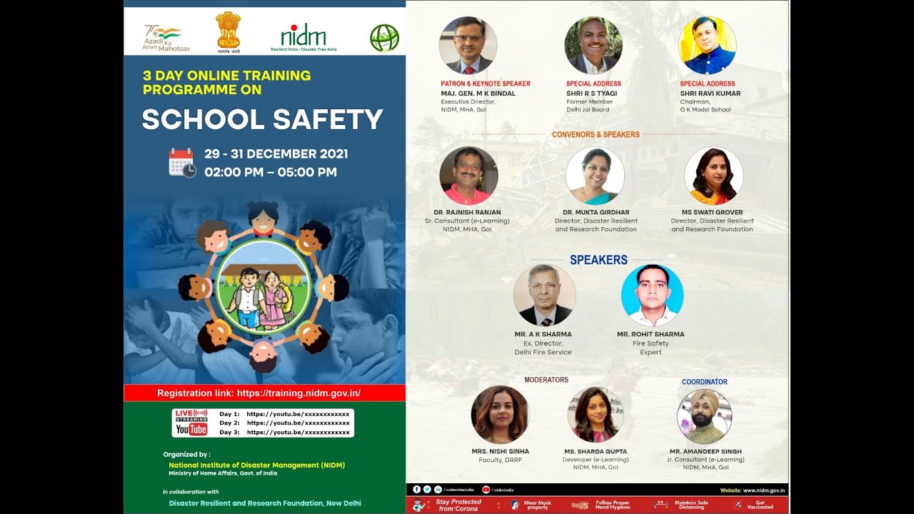 Online Training prg on School Safety.| DISASTER IN INDIA | MHA | COVID-19 | DRR | SCHOOL SAFETY