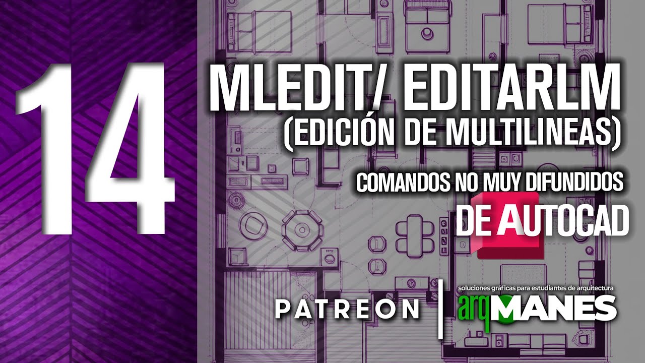 MLEDIT | AUTOCAD AVANZADO | Edición de Lineas dobles multi lineas muros en un solo trazo