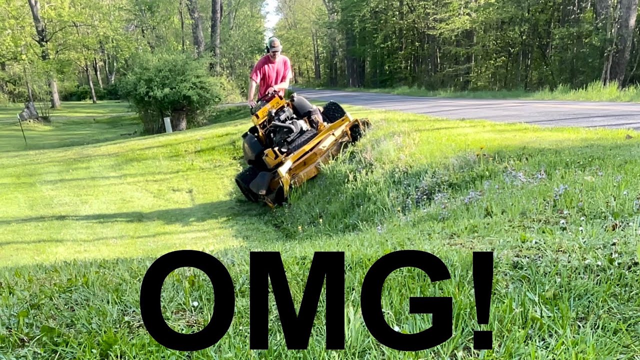 [Dual Wheel 72&rdquo; MOWER] can it handle this STEEP BANK!? Will it hold this hill? WRIGHT 72&rdquo; STANDER ZK