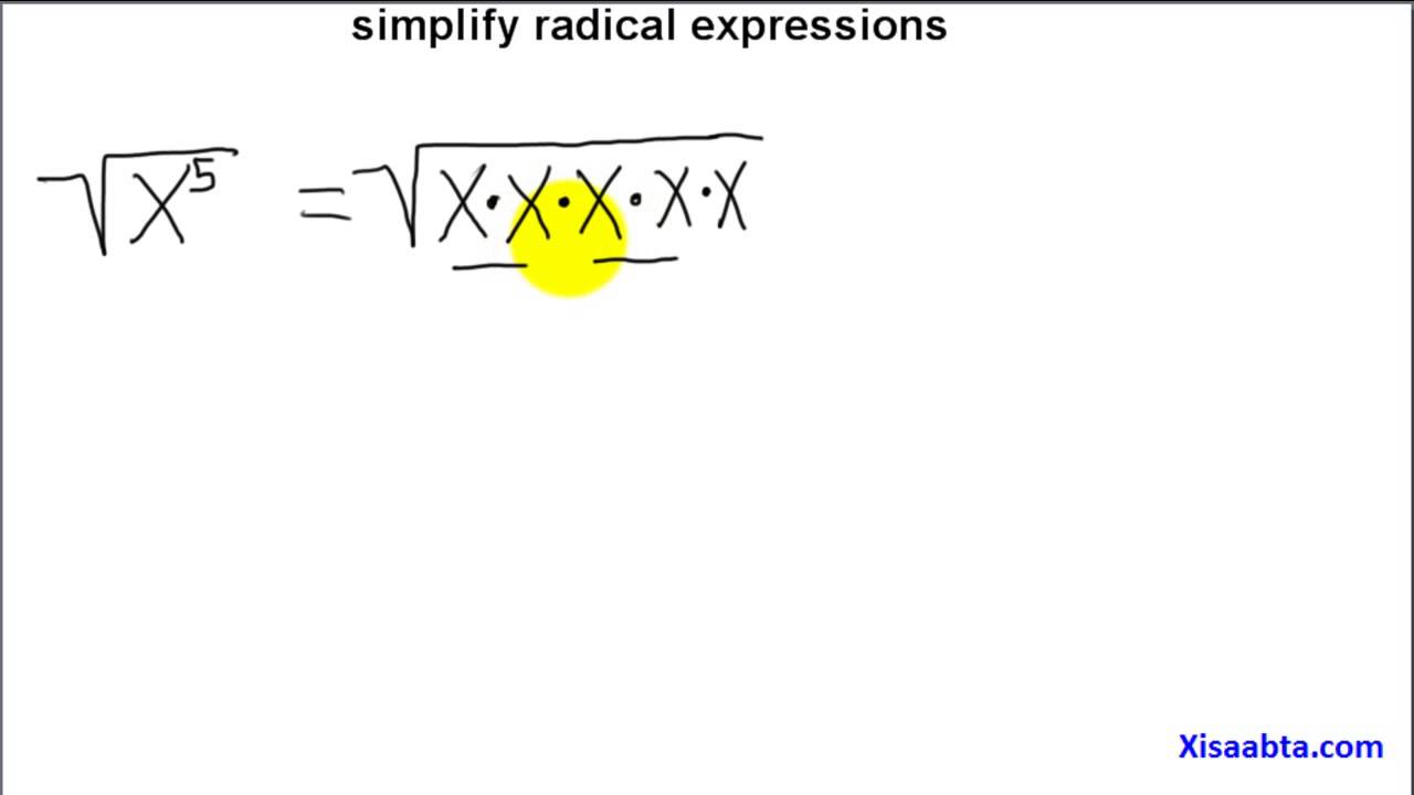 simplify radical expressions in somali - Somali Algebra 2