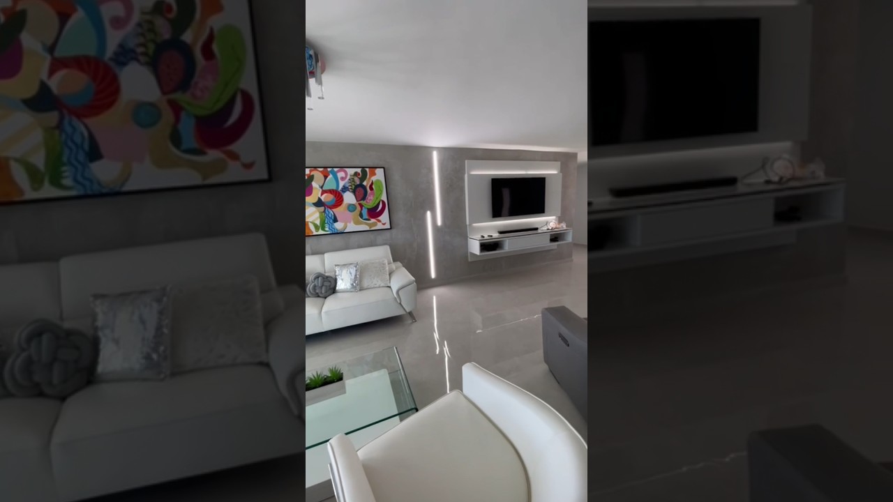 Pared con Textura Cemento Pulido #cementopulido #decoraciondeinteriores