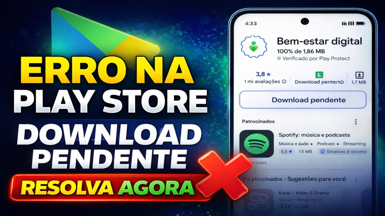 PLAY STORE DONWLOAD PENDENTE NÃO QUER BAIXAR NEM ATUALIZAR APLICATIVOS (RESOLVIDO)