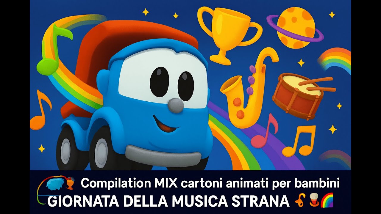 🚚🏆🪐 Compilation MIX cartoni animati per bambini | GIORNATA DELLA MUSICA STRANA 🎷🥁🌈