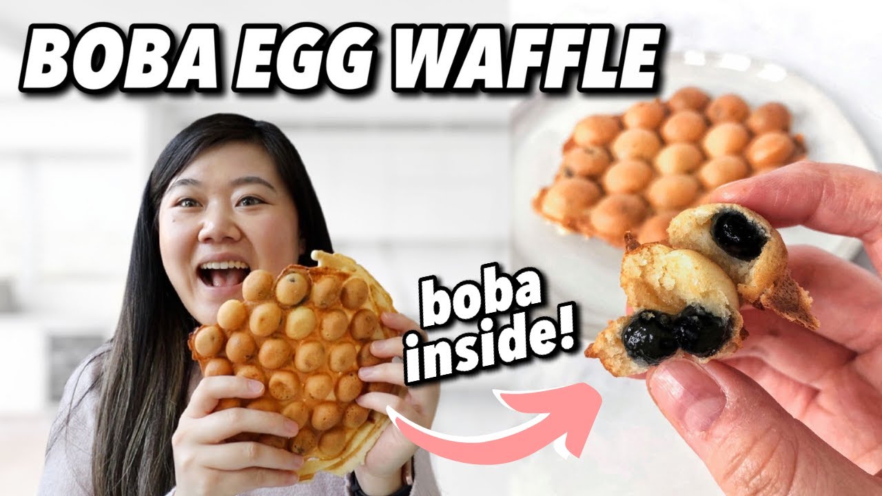 I made BOBA EGG WAFFLES at home!