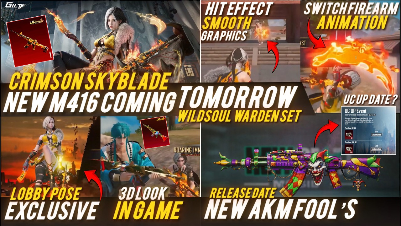 🔴NEW M416 COMING TOMORROW 🔥😱CRIMSON SKYBLADE IN GAME LOOK ✅ NEXT JOKER AKM INFO 🔥NEXT UC UP EVENT ?