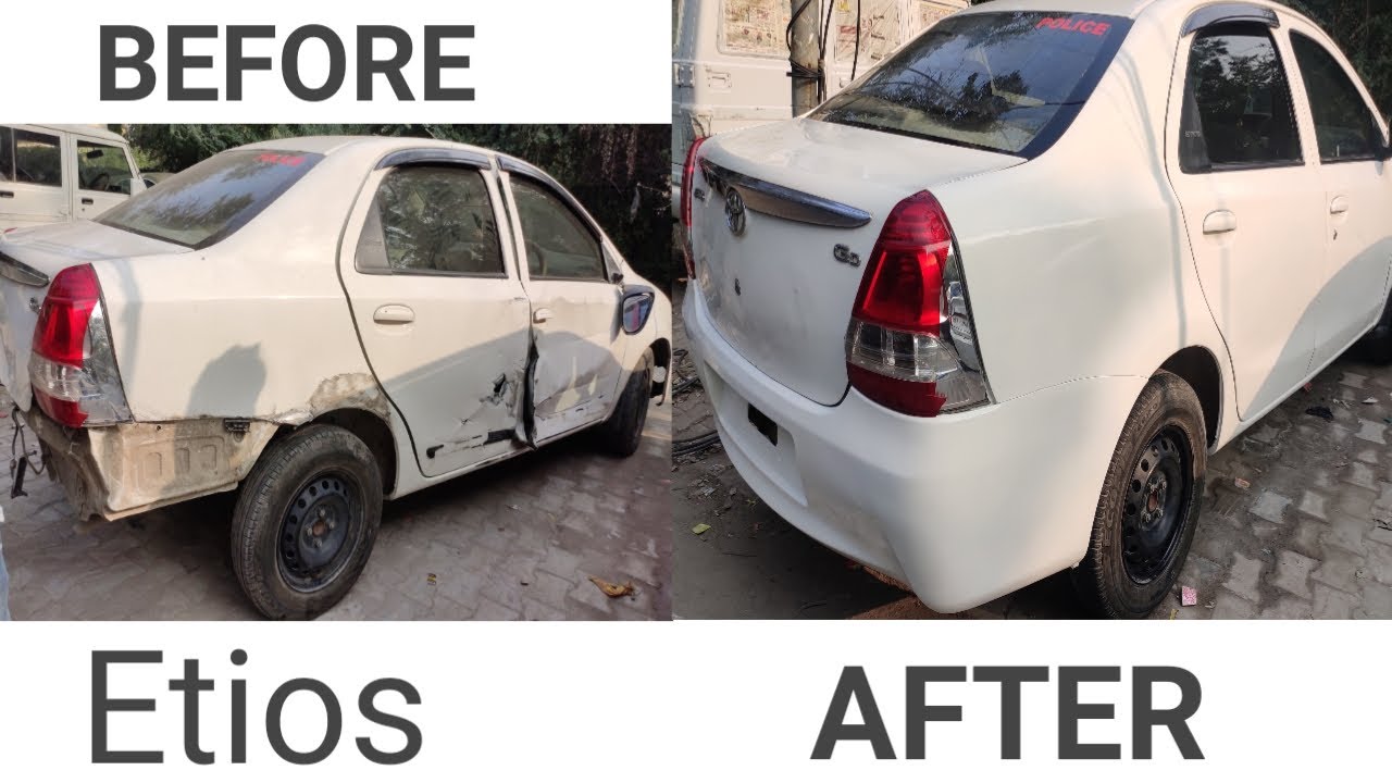 Toyota Etios one Side Total loss Repairing | hindi | lucknow | Dent and paint