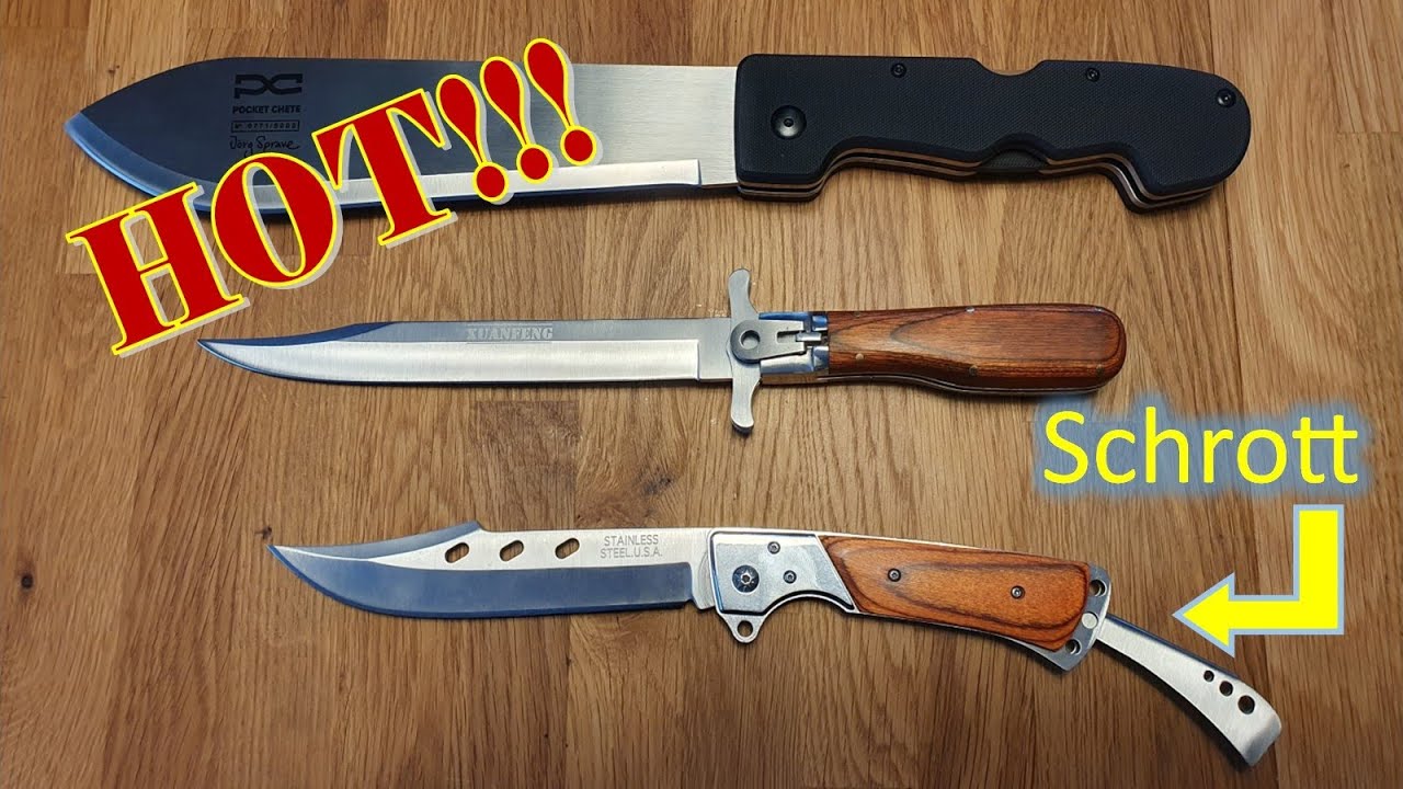 3 große Klappmesser: Die PocketChete von Jörg Sprave und zwei China-