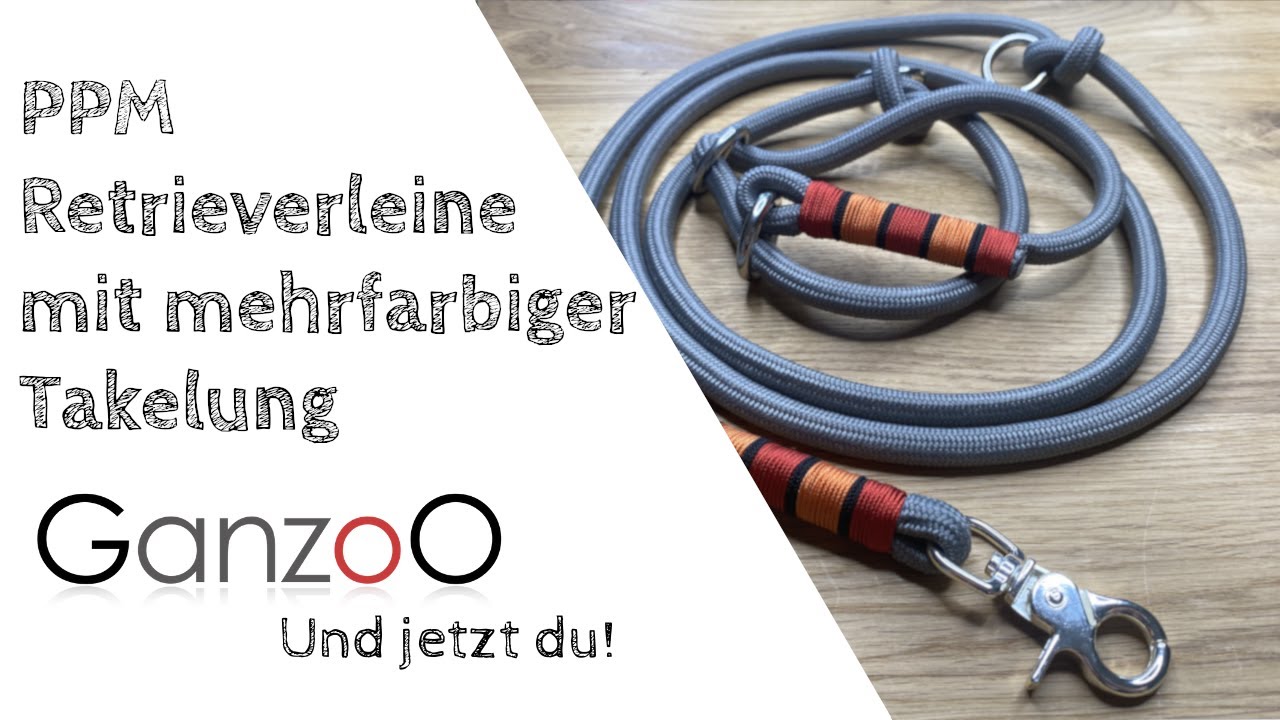 PPM Moxon-Hundeleine (Retrieverleine) mit mehrfarbiger Takelung