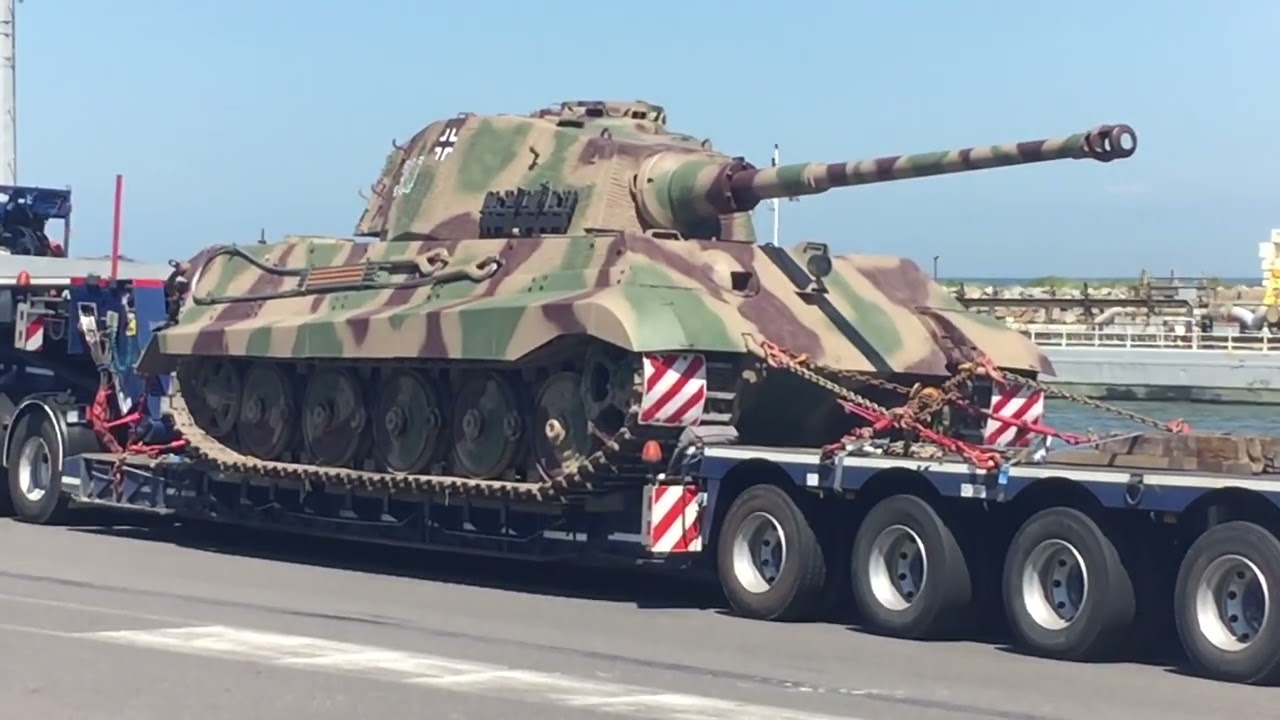 German Tank Tiger II on a trailer