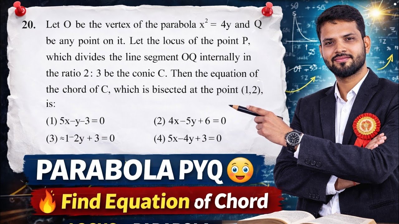21 Jan Shift 1 Maths PYQ 🤯 | JEE Mains 2026| parabola | most repeated concept| kamal sir