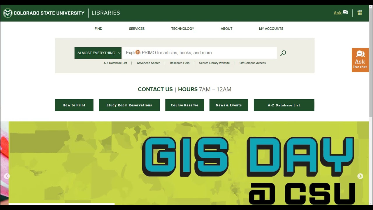 CSU Libraries Homepage: Overview