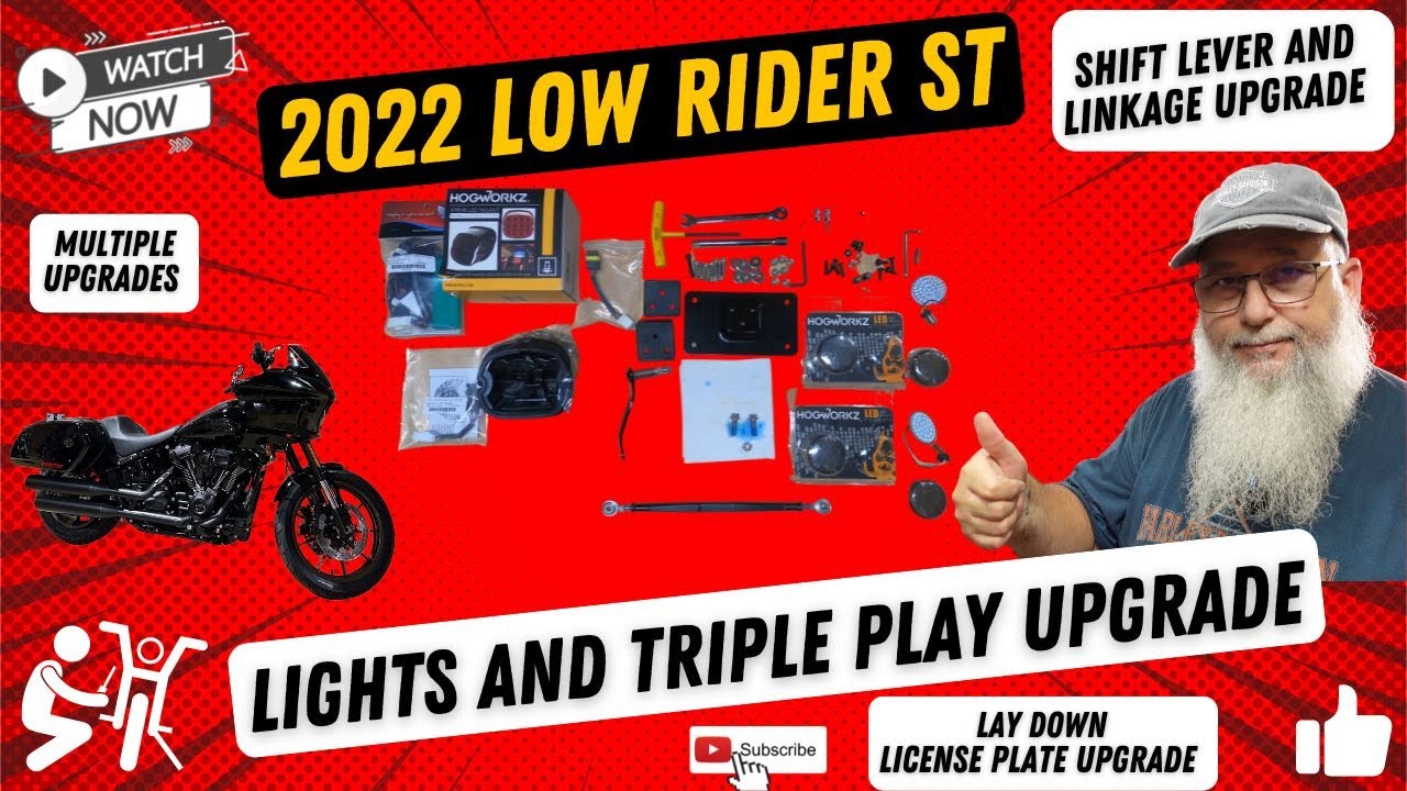 2022 Low Rider ST Upgrades - LED Lights, Lay Down Licence Plate, Triple Play, Shift Linkages