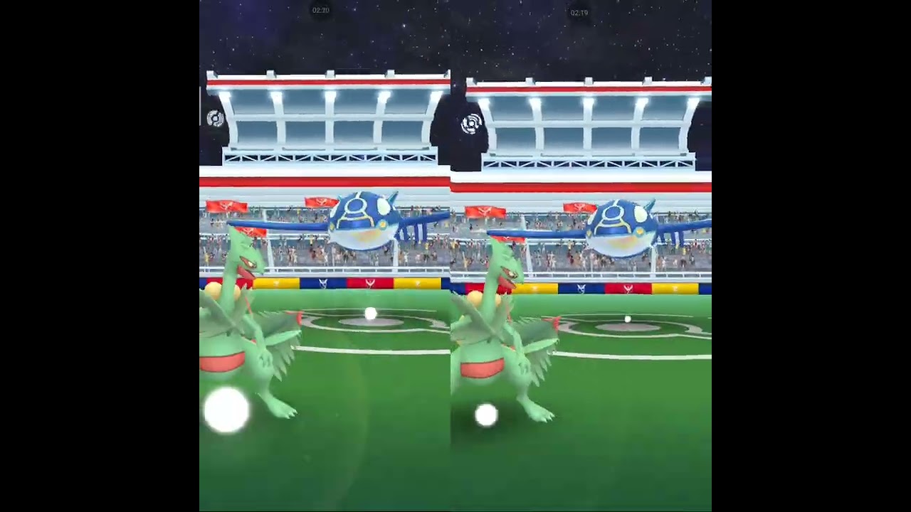 Raid Duo Primal Kyogre vs Mega Sceptile(No Weather Boost)