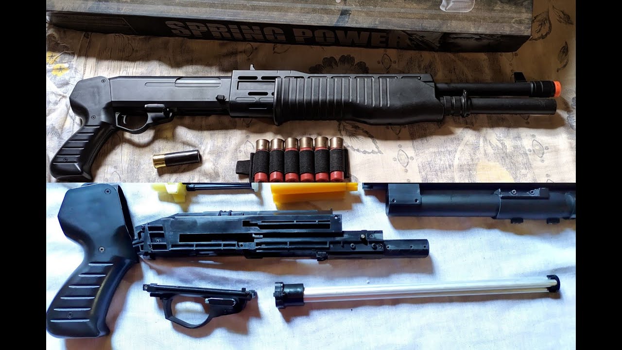 desmontando shotgun de airsoft/desmontagem/shotgun double eagle m63