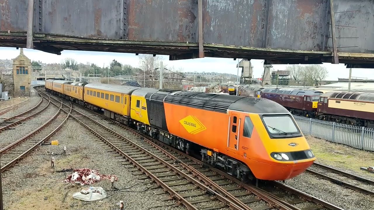 Network Rail PLPR Test Train Move Colas Rail 43277 tnt 43257 1Q18 Carnforth 10/02/2026