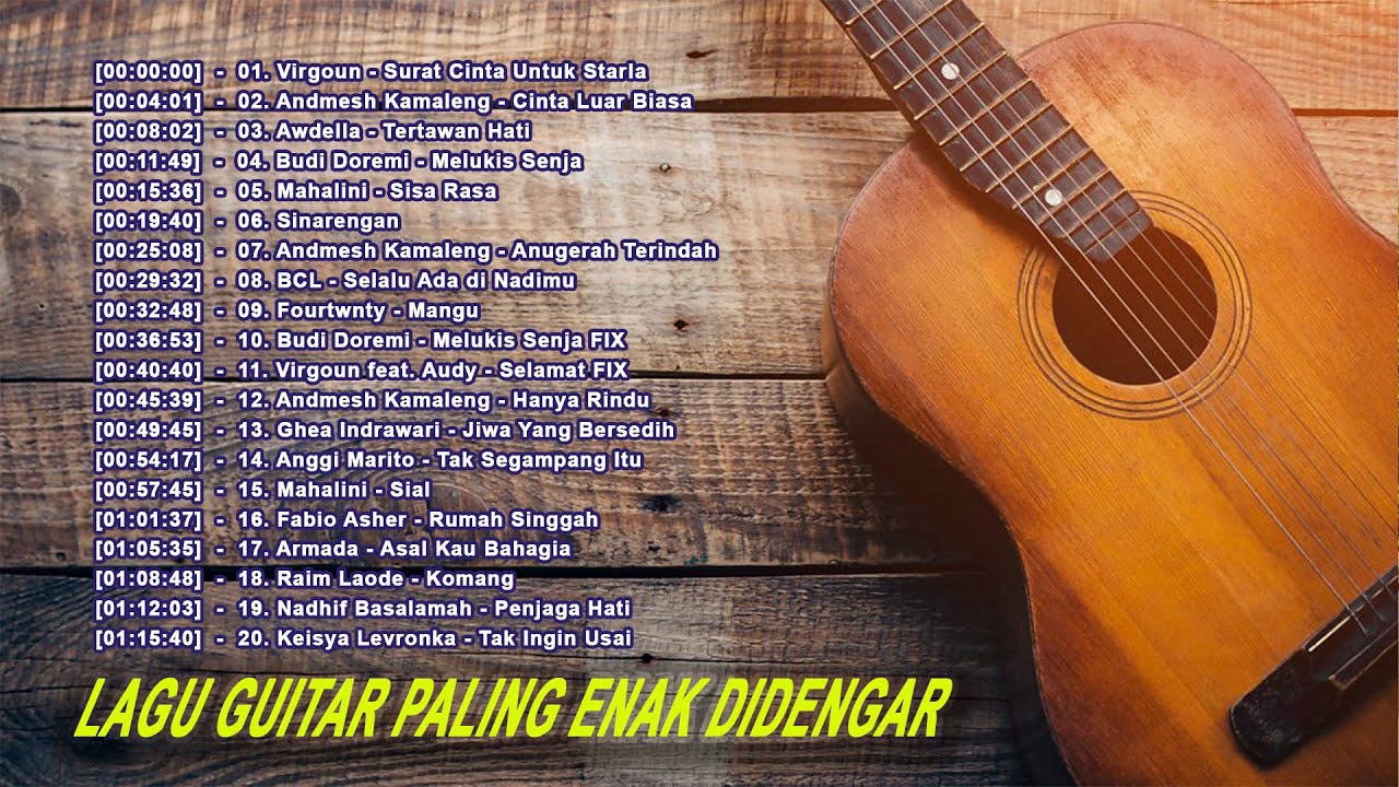 20 Lagu Pop Indonesia Tanpa Vokal | Gitar Akustik Instrumental Relaxing