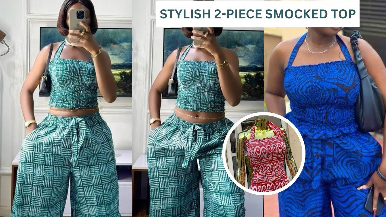 How to Cut and Sew a Stylish 2-Piece Smocked (Shirred) Top | Step-by-Step Tutorial 