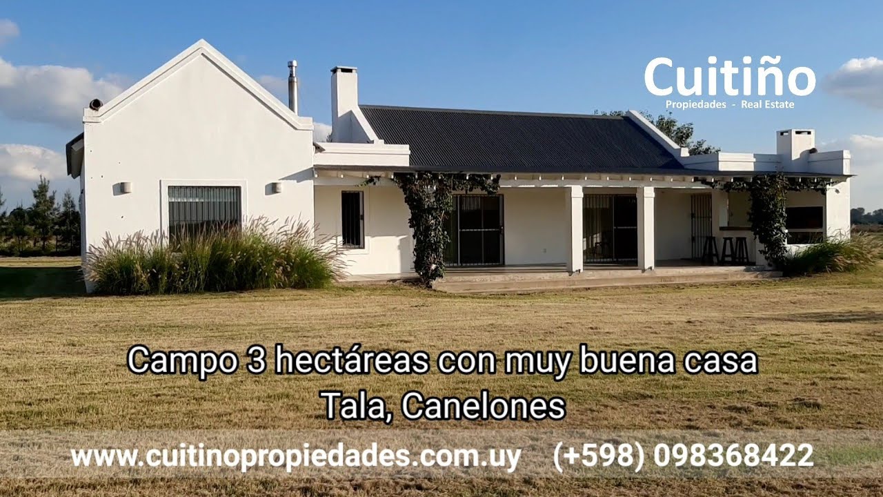 Hermosa chacra campo de 3 hectáreas con muy buena casa en ruta 12 Tala Canelones Uruguay
