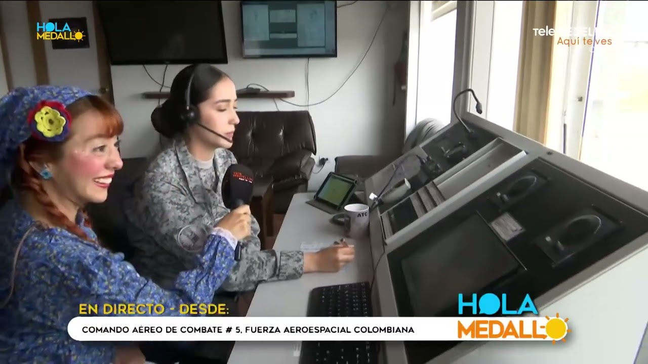 Mayita en el Comando Aéreo de Combate de la Fuerza Aeroespacial Colombiana[Hola Medallo]Telemedellín