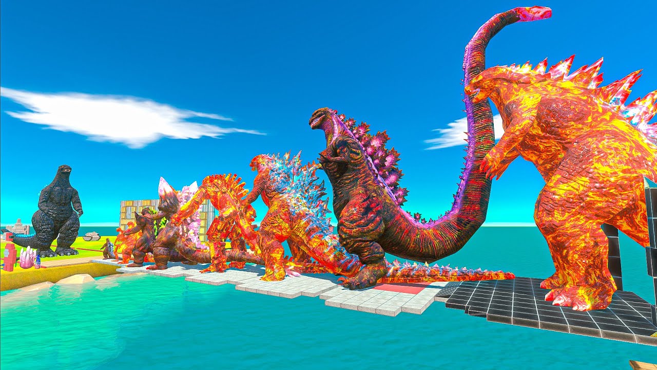 Evolution of FIRE GODZILLA Size Comparison vs Evolution of HEISEI GODZILLA Size Comparison - ARBS