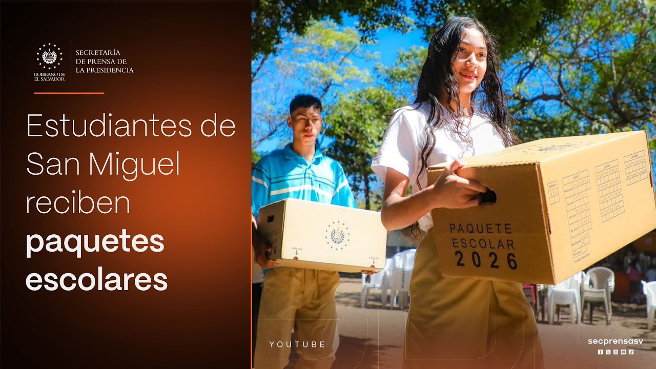 Estudiantes del Complejo Educativo “Fe y Alegría” reciben paquetes escolares en San Miguel