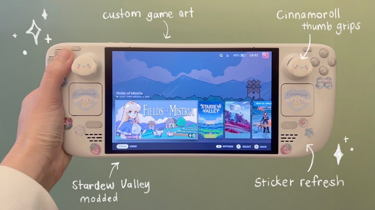 a year with the white steam deck 🤍 customising + stardew mods + xbox cloud gaming