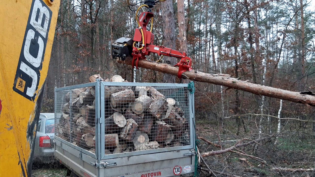 Kácecí hlavice Naarva s23c + Jcb  4cx -řezání špalků 30 cm