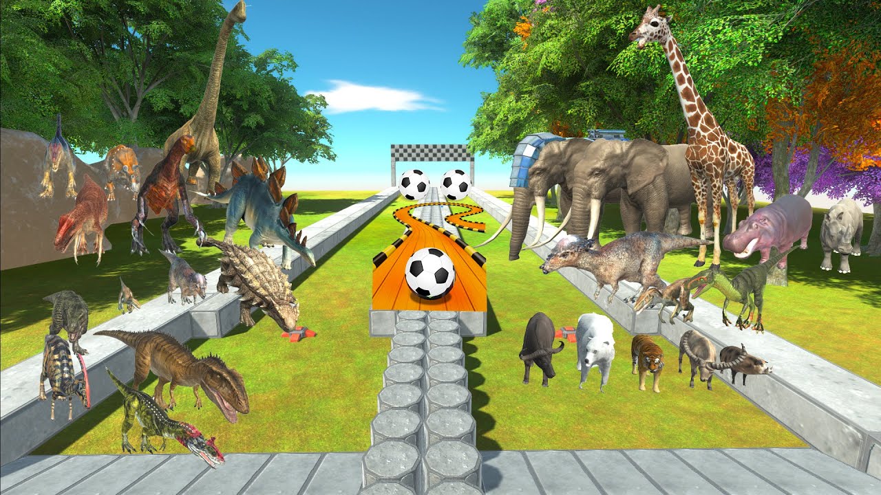 Roll The Ball RACING SPEED Of All Dinosaurs vs Animals! - Animal Revolt Battle Simulator