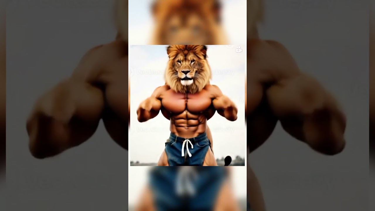 A lion's muscle 💪#ai #animation #entertainment #shots#youtubeshorts