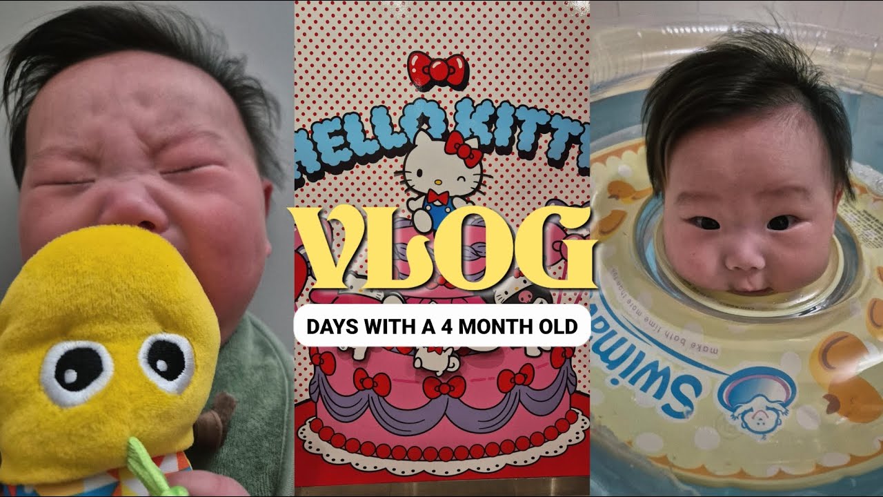 (VLOG) 4개월 성장기록, 수면교육, 첫 대중교통 외출 | 4개월 아기 | 육아브이로그