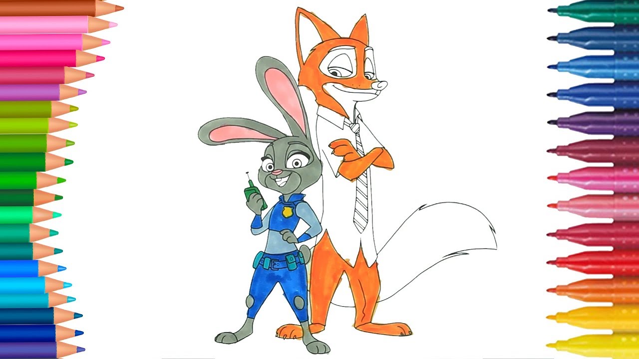 Zootopia de pintar | Dibujos Para Ni&ntilde;os | Learn Colors