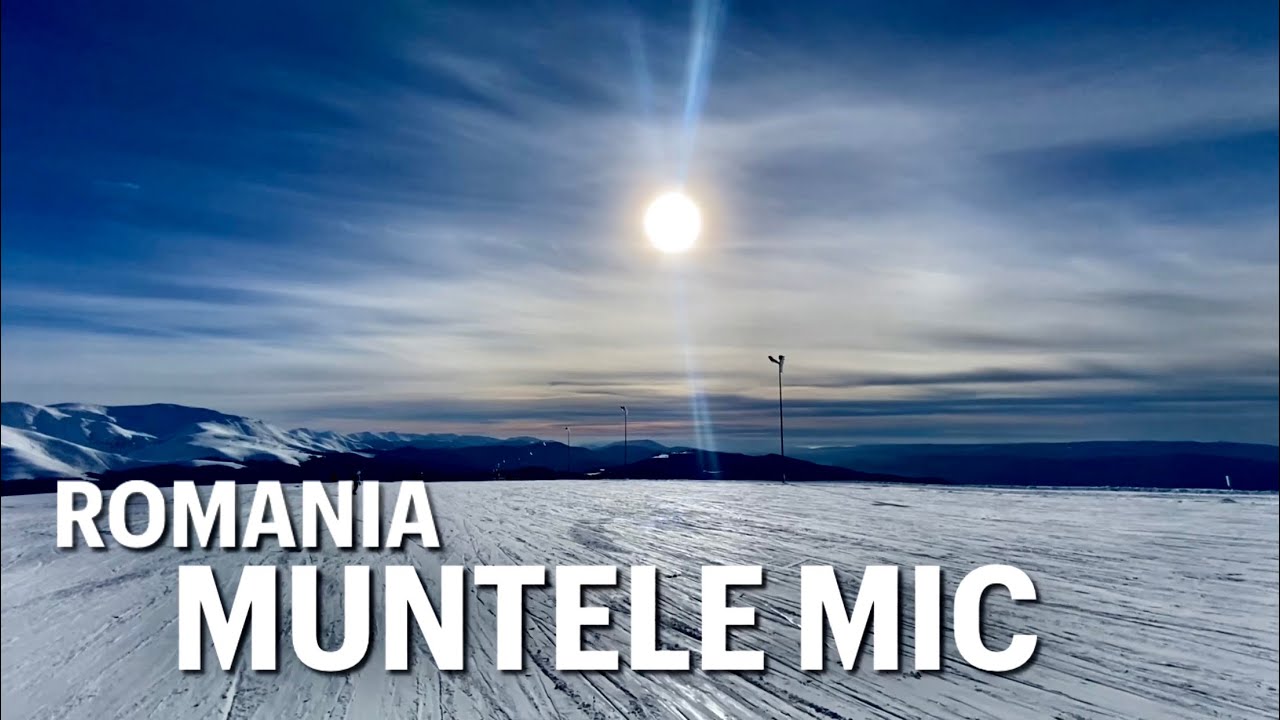 Muntele Mic, skiing on the Little Mountain of Banat Region, Carpathians, Romania