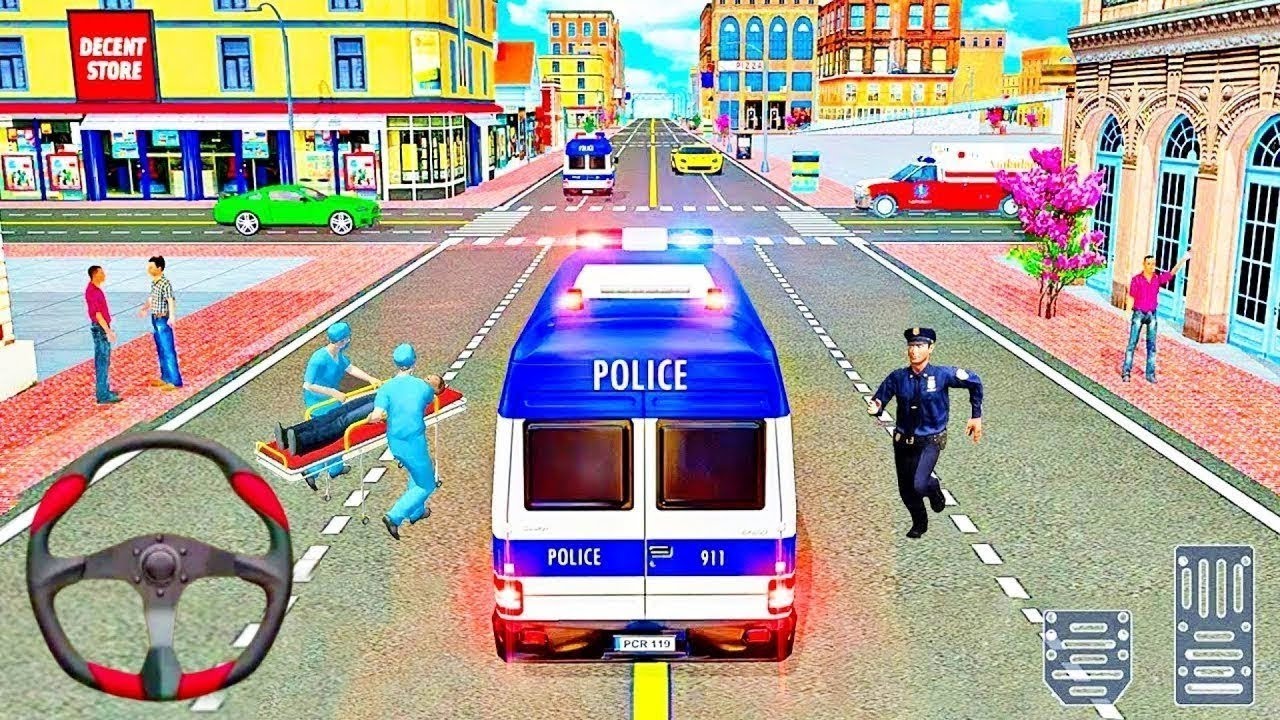 Policeman Ambulance Driver Simulator  - American Ambulance driving - Android Gameplay # FHDJH