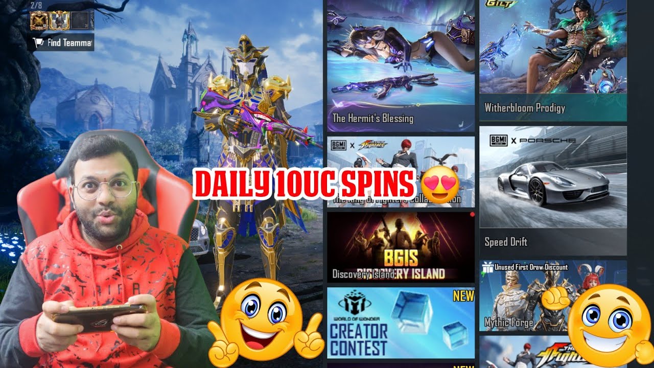 Try Your Luck | Daily 10Uc Spins | #bgmi ##jonathangaming #telugugamer @PunjuPowerYT