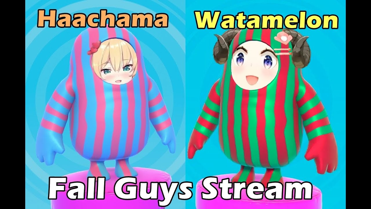 Tsunomaki Watame & Akai Haato Fall Guys Collabs Stream【Hololive English Sub】