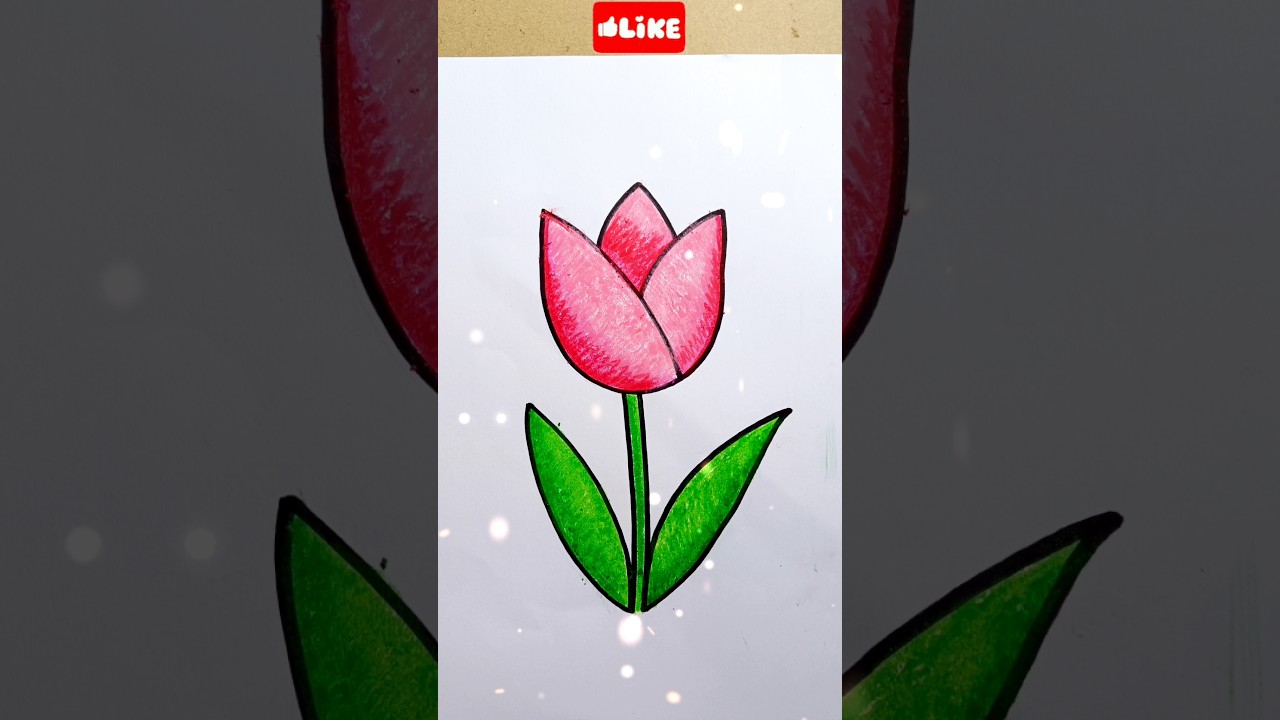 how to draw tulip flower// tulip flower drawing easy #tulip #flowers #drawing #trending