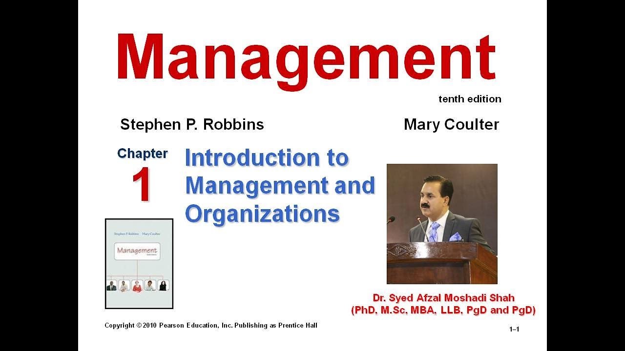 Chapter 1 - Introduction to Management - Robbins & Coulter 10 Edition