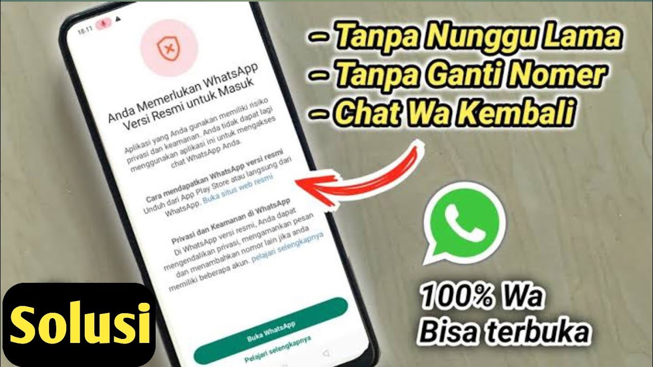 Anda Membutuhkan Whatsapp Resmi Untuk Menggunakan Akun Ini