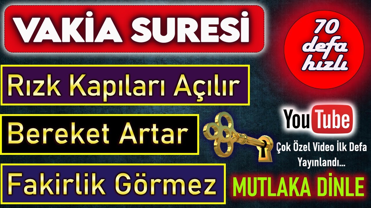 VAKIA SURESİ 70 DEFA DİNLE Etkili Dualar