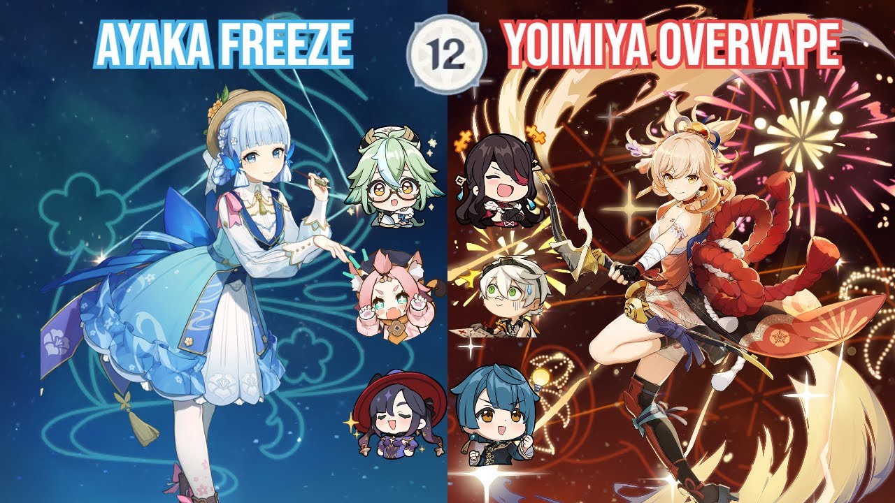 NEW Spiral Abyss 4.0 - Ayaka Freeze x Yoimiya Overvape Full Star Clear! Ft: Mona Beidou
