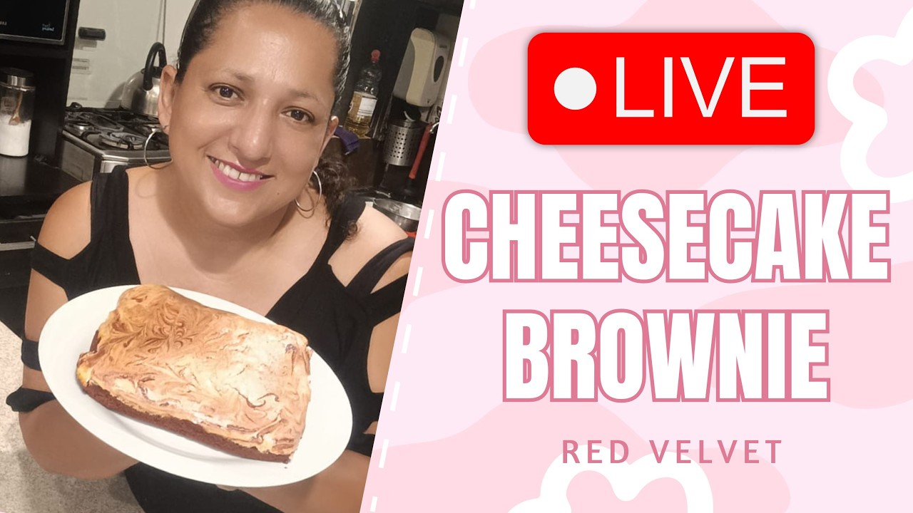 🍰✨ ¡En vivo preparando un irresistible Cheesecake Brownie Red Velvet! ❤️🍫
