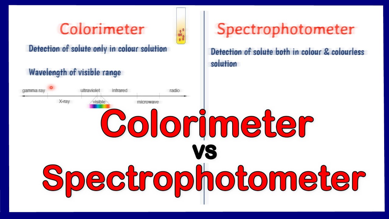 colorimeter vs spectophotometer || difference between colorimeter and spectrophotometer
