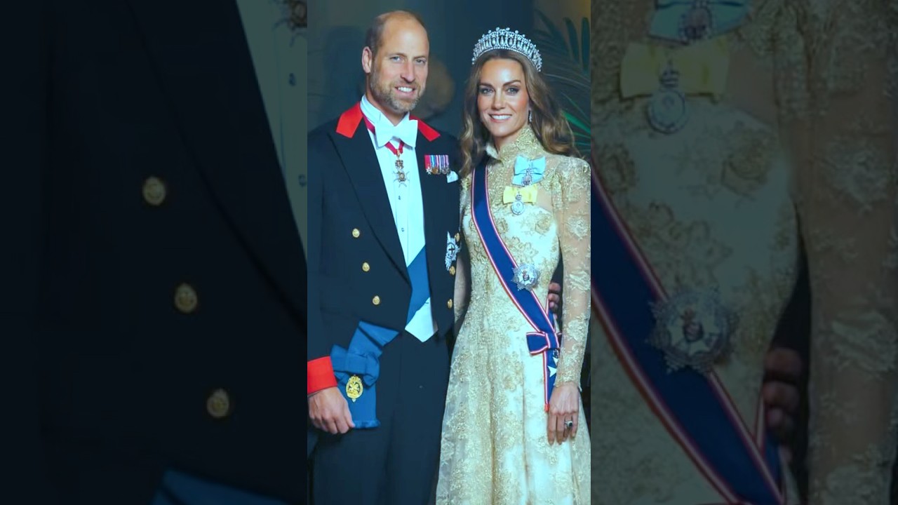 Wow! Catherine Has a Mic Drop Princess Moment at State Banquet in Gold Gown and Tiara.