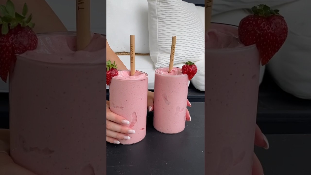Клубничный молочный коктейль! День 20. Челлендж