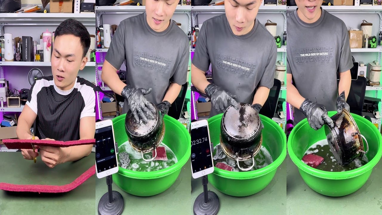 REVIEW MIẾNG CỌ ĐÁY NỒI ĐA NĂNG ĐÁNH BAY VẾT Ố SÁNG BÓNG NHƯ MỚI