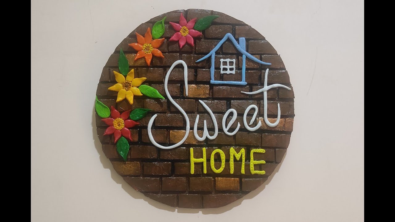 How to make Wall hanging using cake base cardboard :: DIY :: Sweet Home :: Best out of waste::Crafts