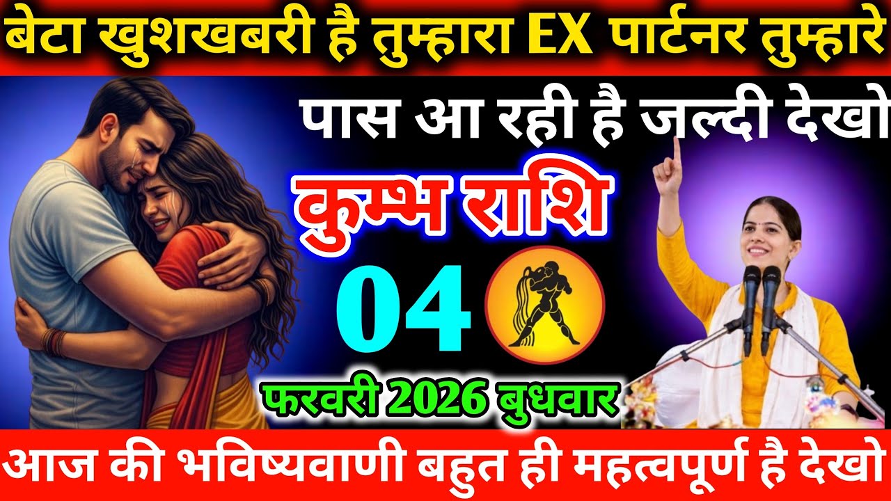 #कुम्भ बेटा खुशखबरी है तुम्हारा EX पार्टनर तुम्हारे पास आ रही है जल्दी देखो 01 फरवरी 2026 रविवार