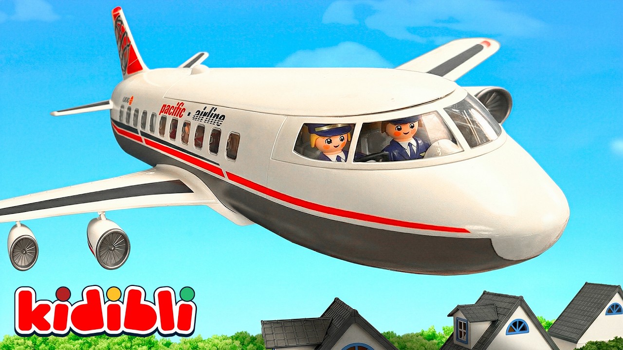 Toy Plane on Fire at the Airport ✈️🔥 Toys Firefighter Trucks & Rescue Vehicles for Kids | Kidibli