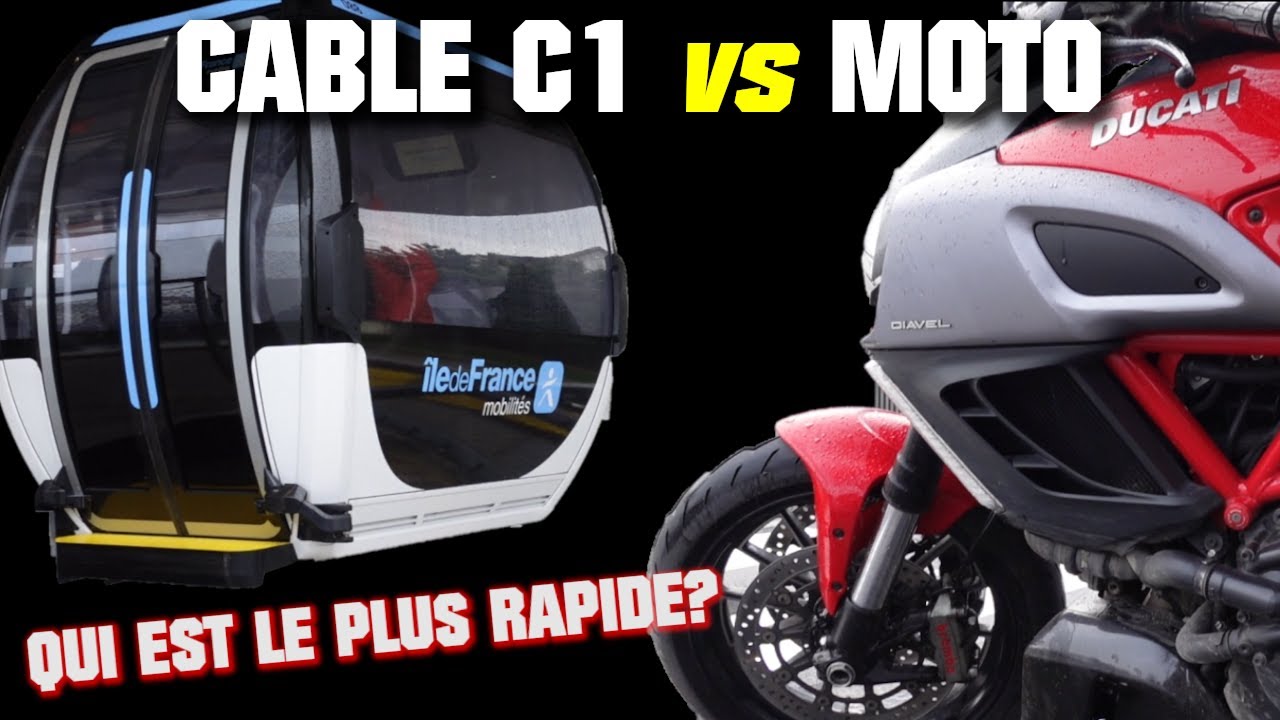 CABLE C1 VS MOTO, un trajet en 18' ? LA VERITE.