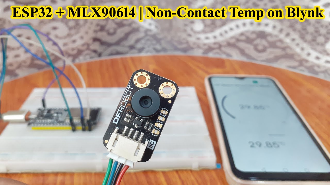 Non-Contact Temperature Sensor MLX90614 with ESP32 | Monitor on Blynk App